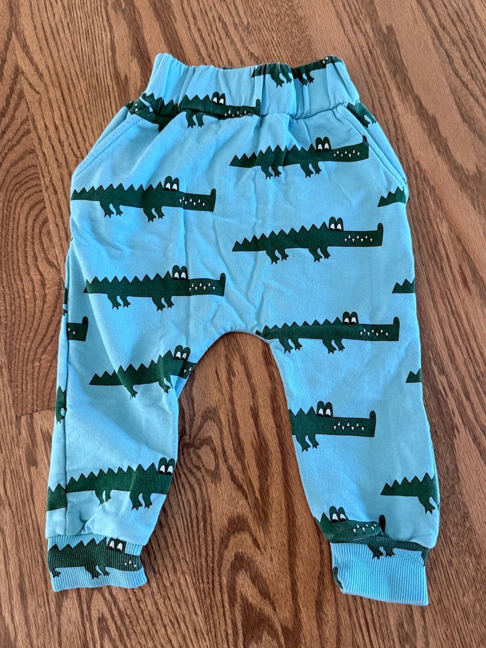 Hugo Loves Tiki Light Blue Crocodile Print Jogger Pants 12-18 months